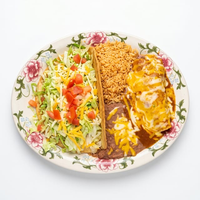 Chalupa with Chile Relleno or Tamale or Enchilada.