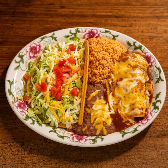Chalupa with Chile Relleno or Tamale or Enchilada.
