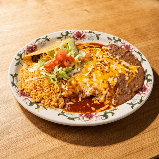 Two Enchiladas & One Taco.
