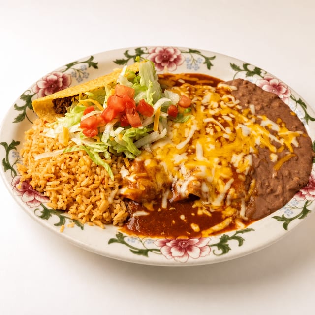 Two Enchiladas & One Taco.