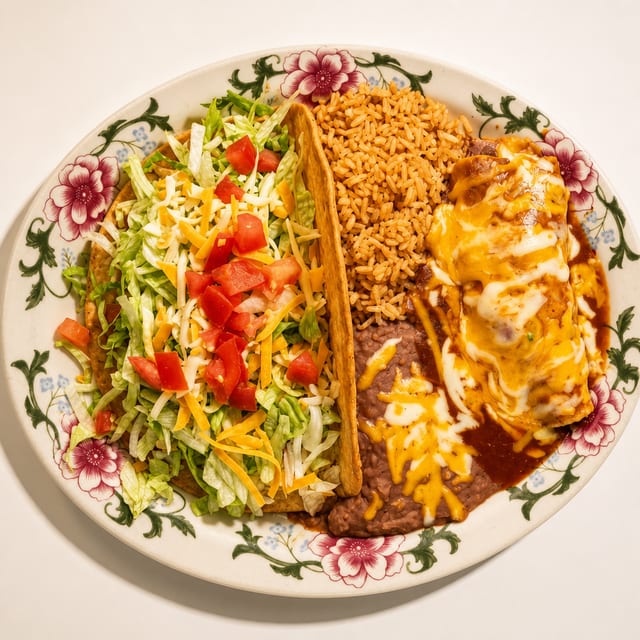 Chalupa with Chile Relleno or Tamale or Enchilada.