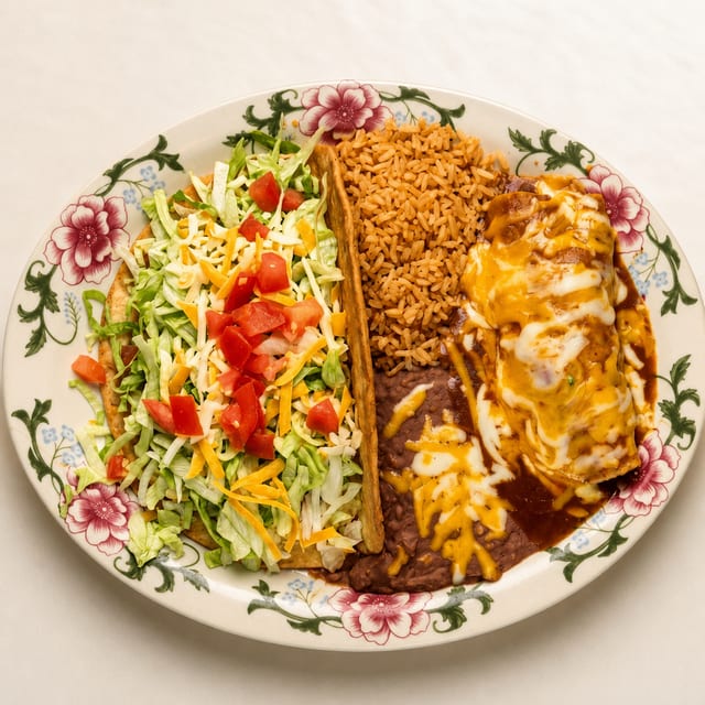 Chalupa with Chile Relleno or Tamale or Enchilada.