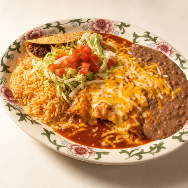 Two Enchiladas & One Taco.