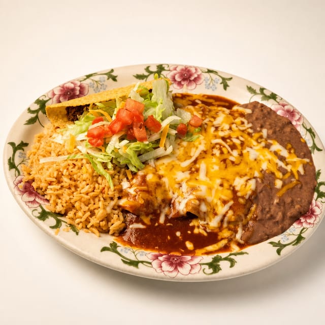 Two Enchiladas & One Taco.