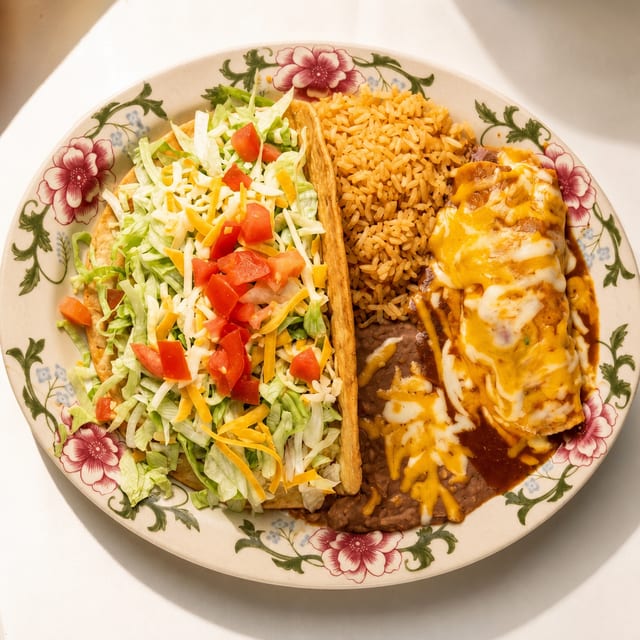 Chalupa with Chile Relleno or Tamale or Enchilada.