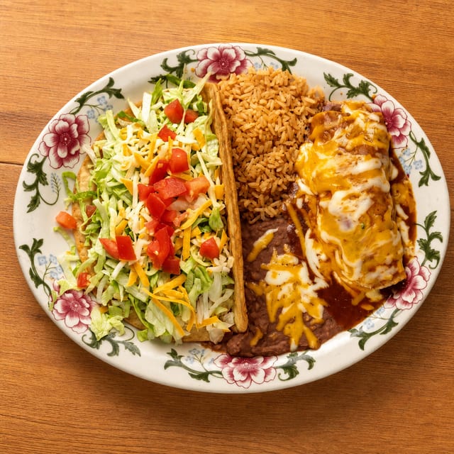 Chalupa with Chile Relleno or Tamale or Enchilada.