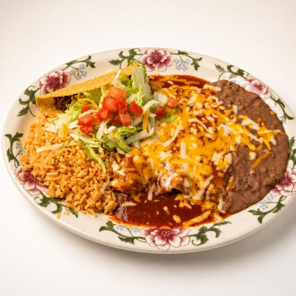 Two Enchiladas & One Taco.