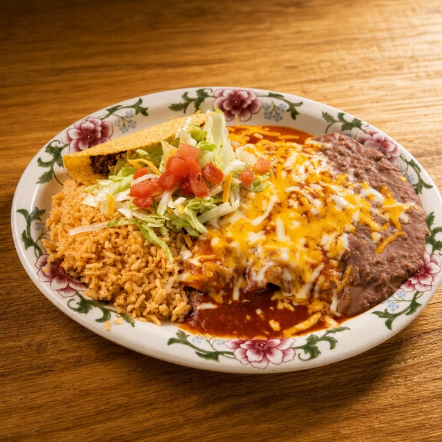 Two Enchiladas & One Taco.