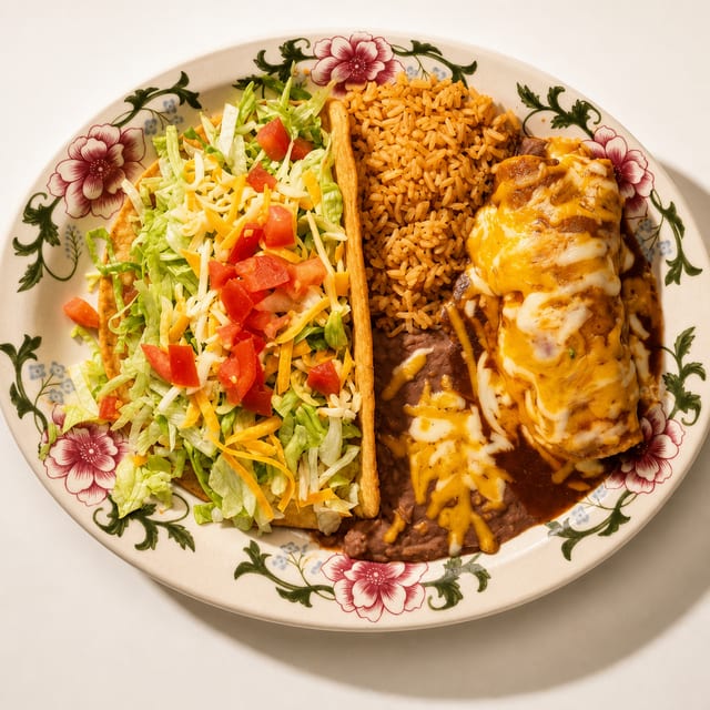 Chalupa with Chile Relleno or Tamale or Enchilada.